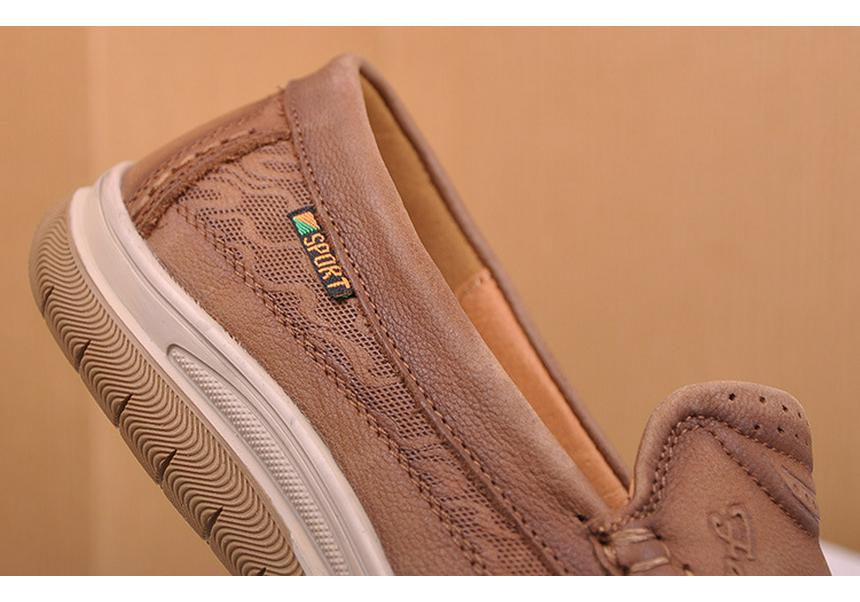 Embossed Genuine Leather Slip-On Driving Shoes: Comfortable & Lightweight