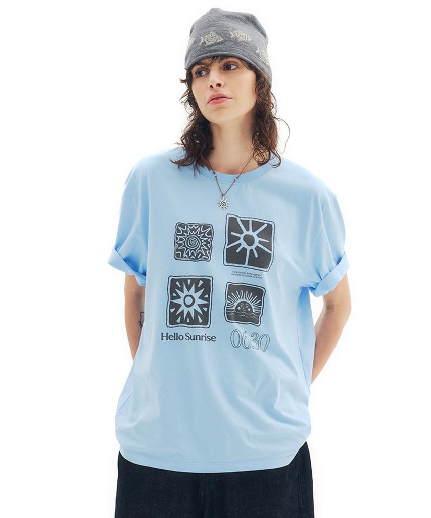 HELLO SUNRISE Sun Stamp Tee_Sky Blue