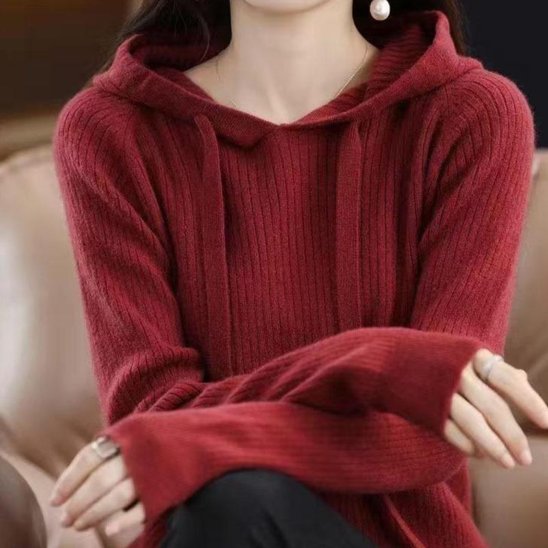 2025 Herbst/Winter Kapuzenstrick-Wollcardigan - Maschinenwaschbar, Warm, Locker, Schlankmachend, Lässige Oberbekleidung