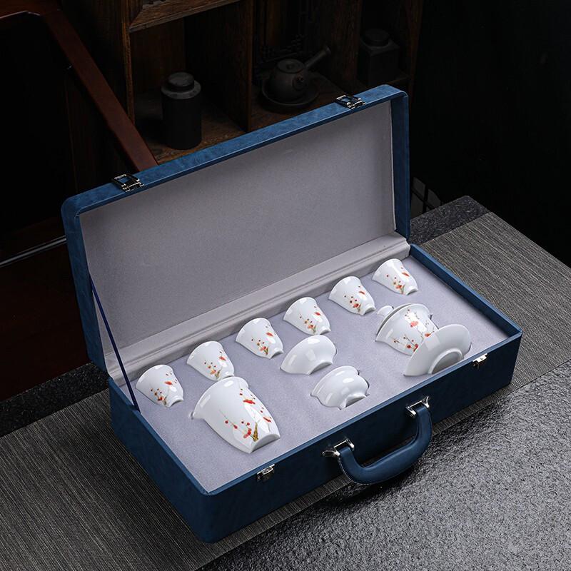 

Tuopai Hand-painted Mutton Fat Jade Porcelain Tea Set