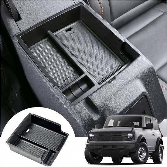 Mabett Center Console Organizer Tray for Ford Bronco Accessories 2024 2023 2022 2021, Armrest Storage Insert Box fit Bronco 2/4 Door with Non-Slip Upper Tray