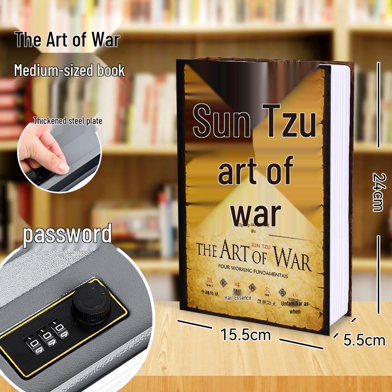 Creative Iron Book Safe: Password Protected Money Storage Box for Home or Office.