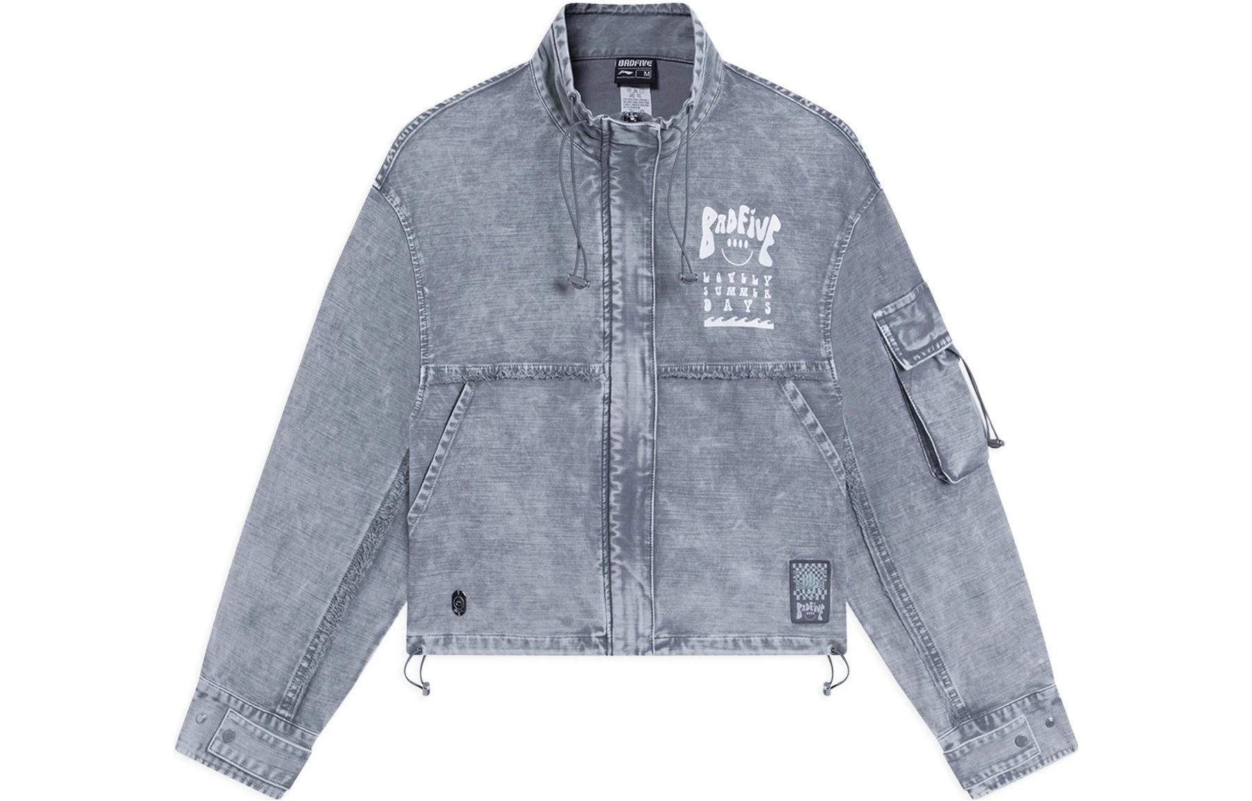 Li Ning Badfive Denim Jacket Women s Gray AJDS336-1 M