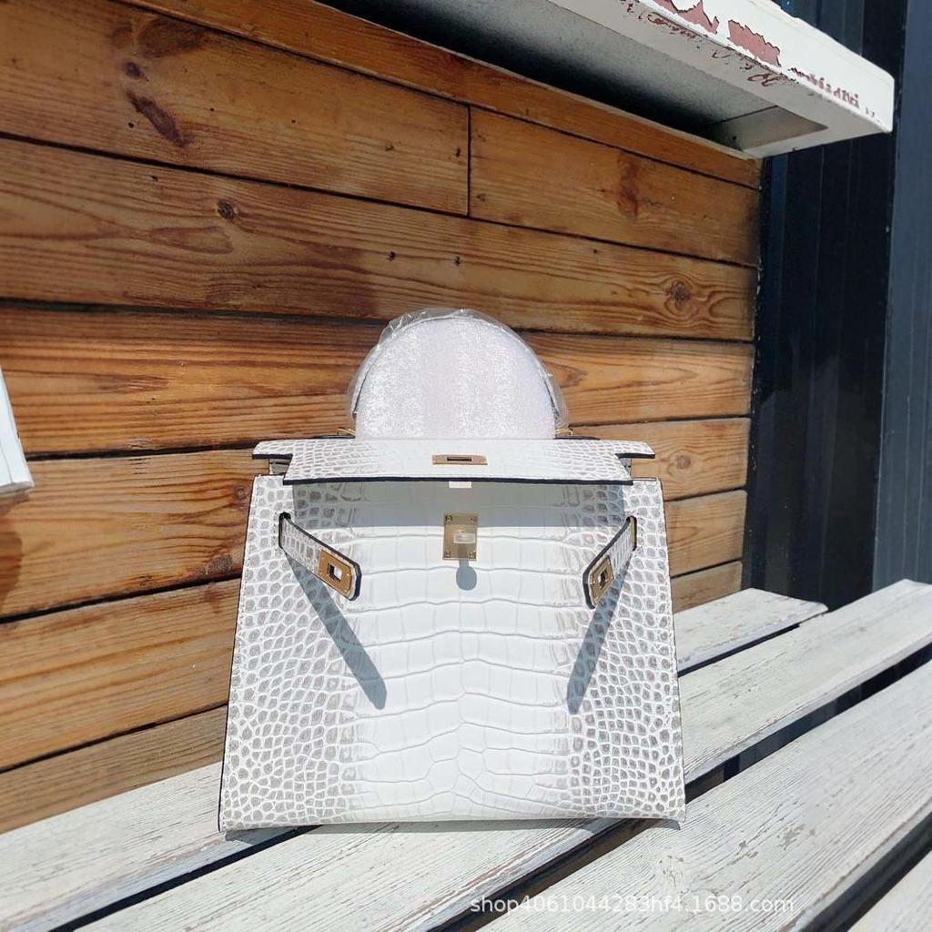 Himalayan second generation 25cm genuine leather crocodile pattern handbag fashion shoulder messenger bag women