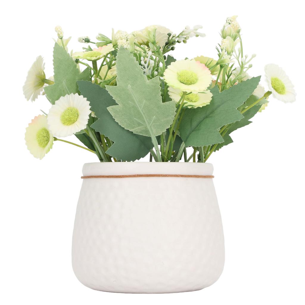 Små konstgjorda krukväxter Mini falska krukväxter Falsk prästkrageprydnad Hem Inomhus Utomhusdekor 7146B 01 Gul med