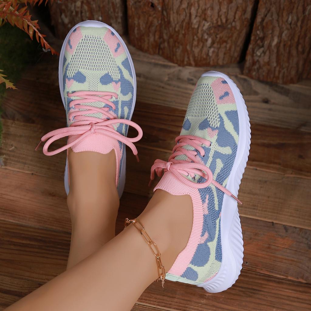 Mode Damen Sneaker Atmungsaktives Mesh Bequeme Slipper Frühling und Herbst Flache Freizeit-Sneaker Modedesigner Schuhe für Damen