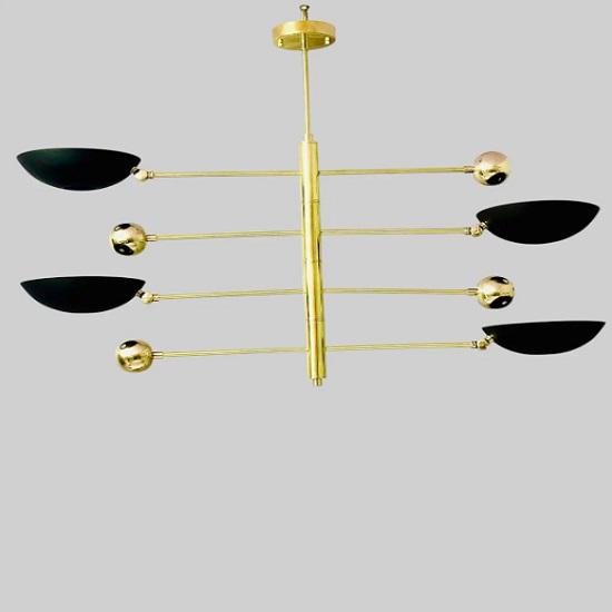 4 Pendant Light | Antique Brass Sputnik Chandelier Light | Mid Century Brass Modern Ceiling | Custom Kitchen Light Fixture