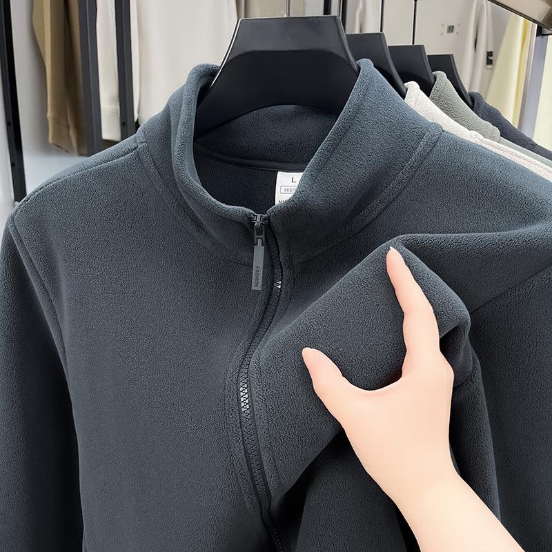 Men's Double-Sided Fleece Jacket - Warm Casual Spring & Autumn Mountaineering Liner