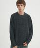BLOND9 Crew Neck Rib Knit Sweater_Charcoal (C Type)