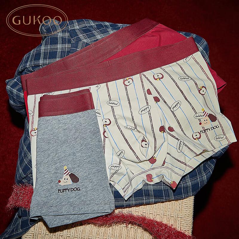 

Gukoo Красный Зодиакальный Щенок Хлопковое Парное Нижнее Белье 3 шт. XL