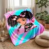 Colorful Bubbles Fantasy Blanket Personalized Name Flannel Blanket Soft Cozy Plush Throw for Sofa Bed Lightweight Home Decor