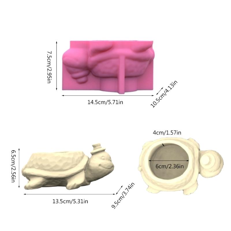 Turtle Animal Gypsum Flower Pot Silicone Mold Epoxy Resin Casting Mold Succulent Vase Cement Clay Mold Pen Holder Mold