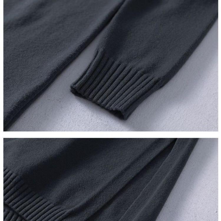 Elegant Autumn Knit Sweater Dress for Women Casual Solid Color Long Maxi Dress