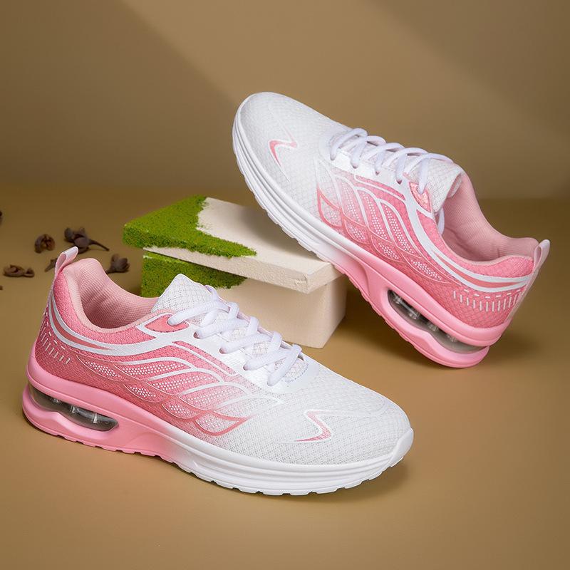 Popular Spring Fly-Woven Air Cushion Casual Shoes Women'S Sports Running Shoes Shock-Absorbing Running Shoes