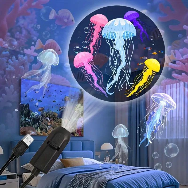 Ocean LED Projector Light 360° Rotation Adjustable USB Plug-in Night Light More Pattern Designs for Walls Ceilings Best Gift