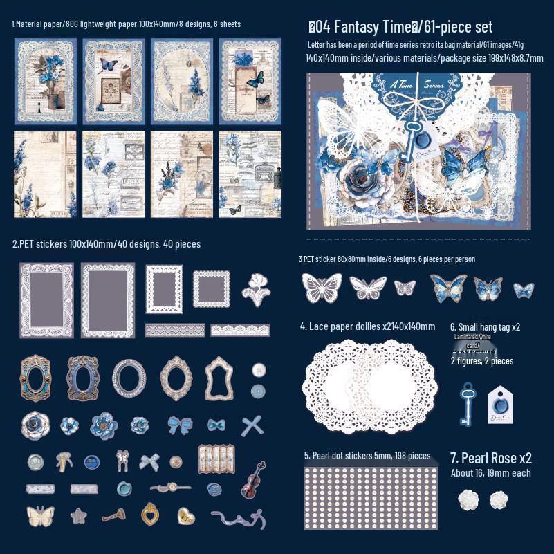 Happy Ribbon Lace Ita Bag: Red Paper Background, Beauty Stickers & Punch Board