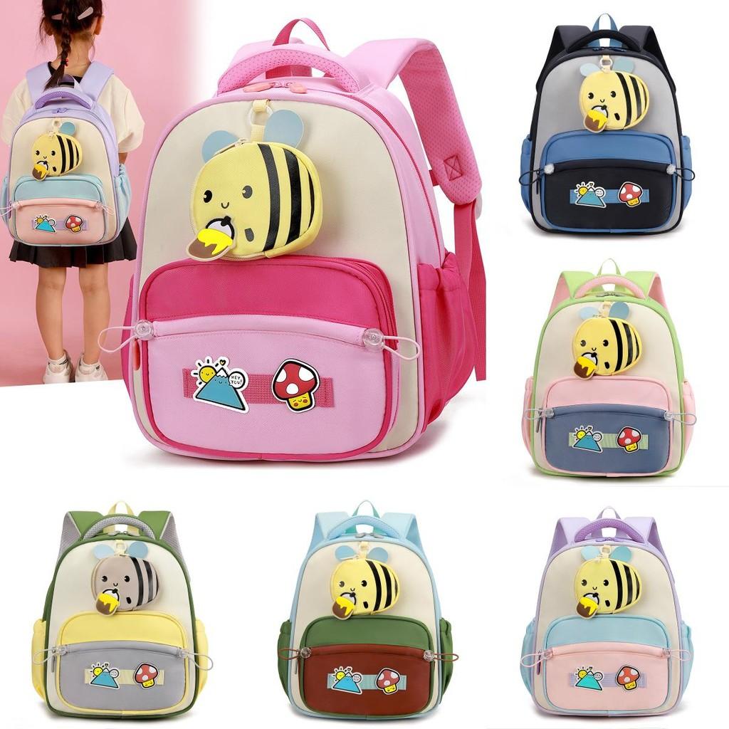 Bag School Kids With Cartoon Bee Design And Lightweight Nylon For Preschool