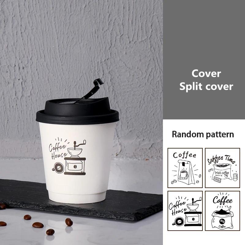 

Утолщенный бумажный стаканчик для кофе, антиожоговая упаковка для доставки горячих напитков, одноразовые бумажные стаканчики с крышкой, бумажные стаканчики для фруктового сока, напитков 320ML 25pcs