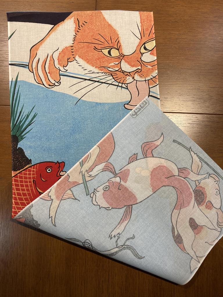 Tenugui by Utagawa Goldfish Part Cat Ukiyo-e (hand Towel) Kuniyoshi, Collection, 1,