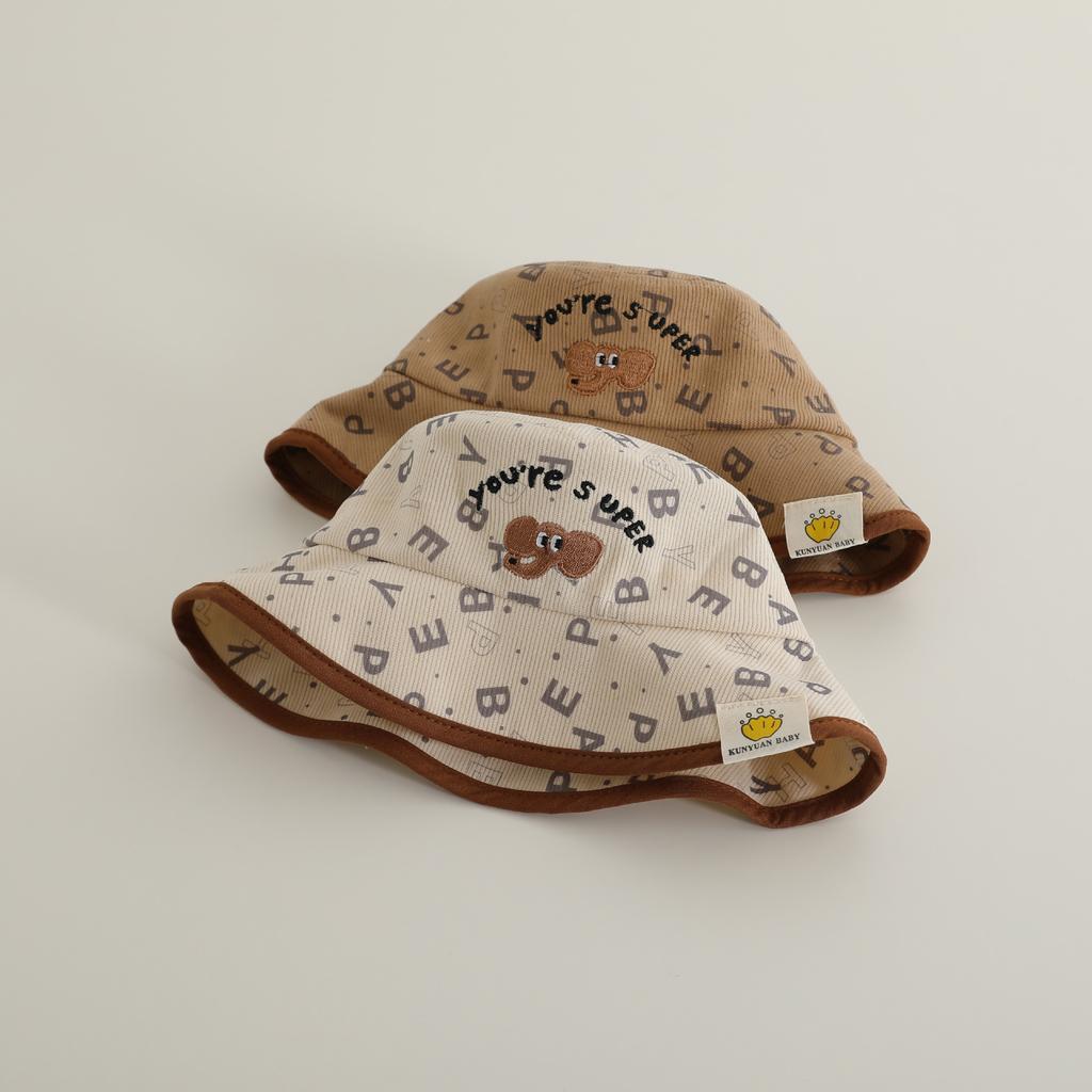 Autumn and Winter Baby Fisherman Hat Children's Sun Hat Fashion Trend Casual Embroidered Sun Protection Hat Boys and Girls Basin Hat