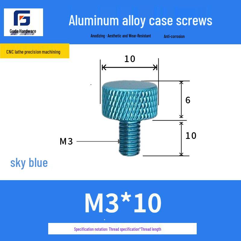 Knurled Aluminum Alloy Hand-Tightening Knob - M3M4M5M6M8 Sizes.