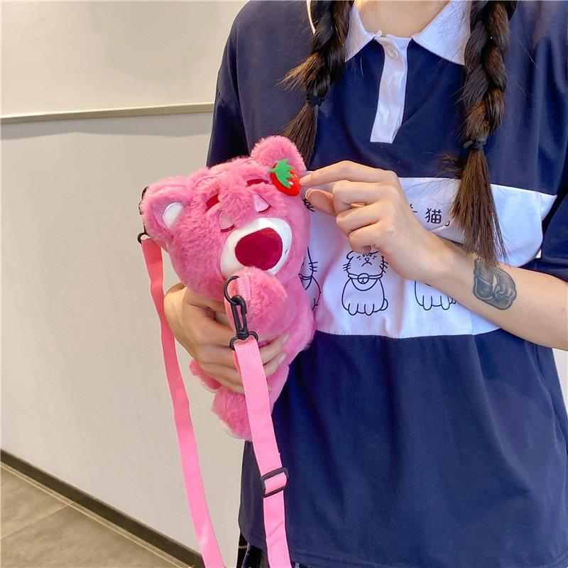 Cute Ugly Cute Bear Puff Cartoon Bag New Sweet Girl Heart One Shoulder Crossbody Doll Bag