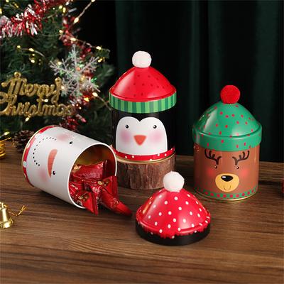 Kreative Weihnachtssüßigkeiten-Aufbewahrungsbox aus Blech, versiegelte Glasverpackungsboxen aus Weißblech, Aufbewahrung von Keksen und Süßigkeiten, Weihnachtsfeierzubehör
