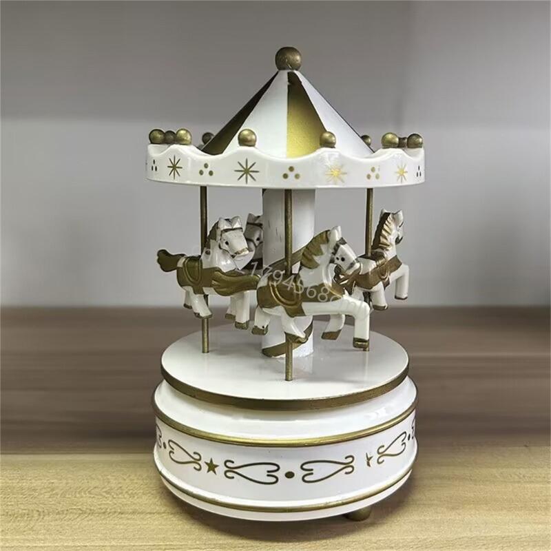 Julkaruseller Speldosa Med Klassiska Melodier Handvevad Uppdragbar Elegant Roterande Dekoration För Julhem 6XDE