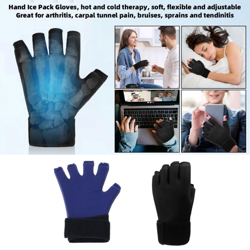 Cold Therapy Wrist Support With 30% Strongers Gels Cooling Finger Compression Ice Glove Long 2Hour Cold Retention