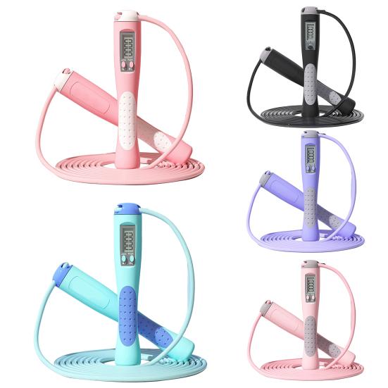 Skipping Rope Adjustable Anti Slip PVC Portable Smart Counting Training Jump Rope Daily Use