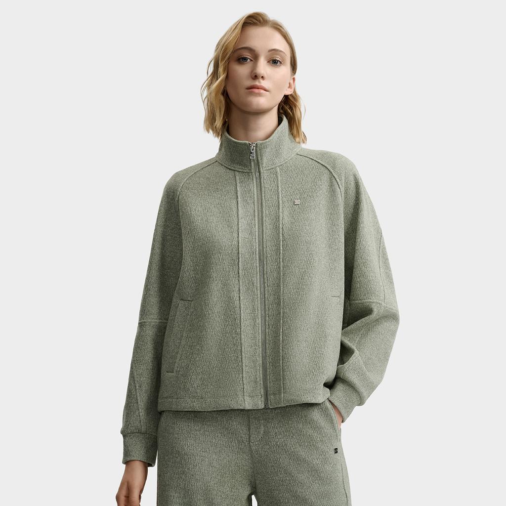 Fila White Fashion Simple Casual Relaxed Comfortable Loose Versatile Knitted Jacket Women Jackets Green F11W543504FLG