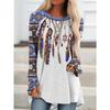 Women's printed long-sleeved T-shirt, suitable for spring, autumn and winter seasons. Fashionable and versatile, machine washable.