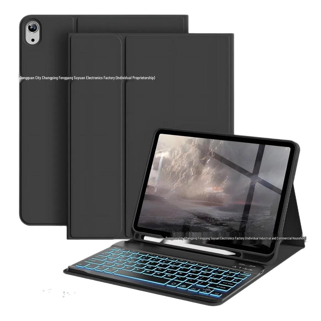 Compatible Backlit Bluetooth Keyboard Case with Pen Slot for iPad 10th Gen - Spanish Layout & 11th Stand Shell