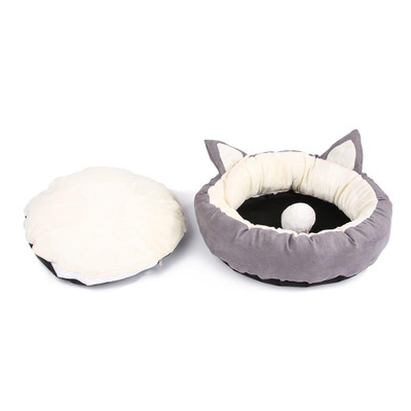 1PC Cute Ear Pet Dog Bed Winter Warm Fleece Dog House For Luxury Sofa Kennel Nest