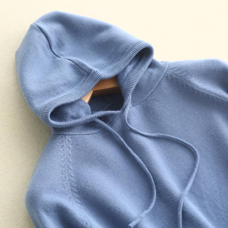 Women's Hooded Sweatshirt Slim Fashion Long Sleeve Top Solid Color Pullover