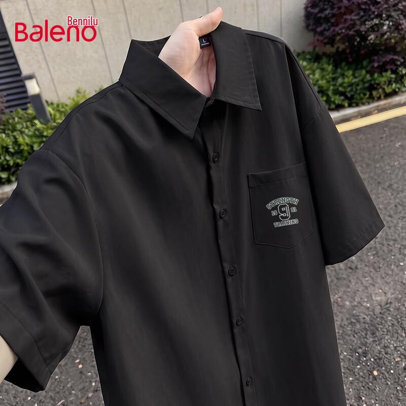 Baleno Men s Summer Short-Sleeve Lapel Shirt L