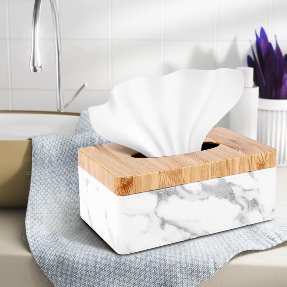 with Lid Napkin Storage Box Marbling Paper Towel Dispenser Durable Napkin Holder Living Room