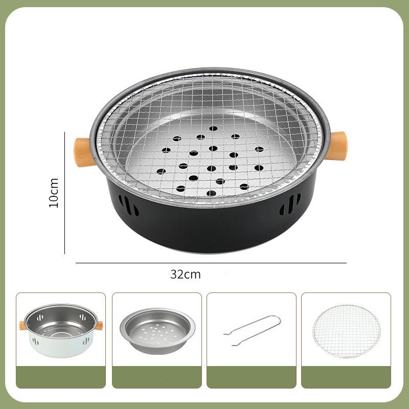 Barbecue Grill Portable Outdoor Grill For Picnic Camping Stainless Steel Charcoal Grill With Grill Net Carbon Stove BBQ Tools