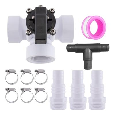 Efficient Comprehensive Pool Maintenance Set 12pcs 3 Way Valves ABS Adapters 6 Stainless Clamps For Sand Filter Systems