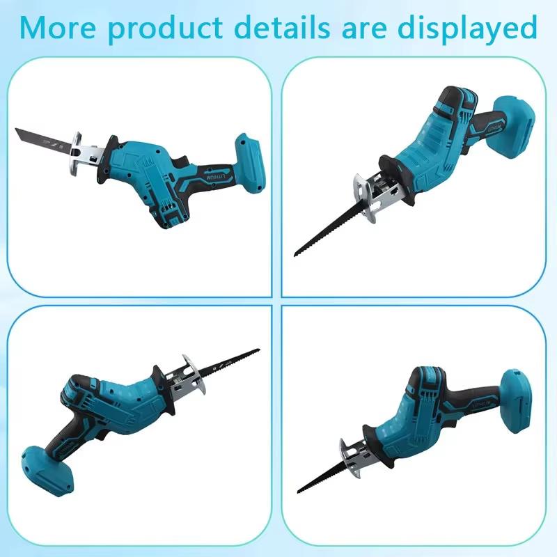Cordless Reciprocating Saw 18V-21V no Battery Adjustable Speed Chainsaw Wood Pipe Cutting Reciprocating Saw Power Tool