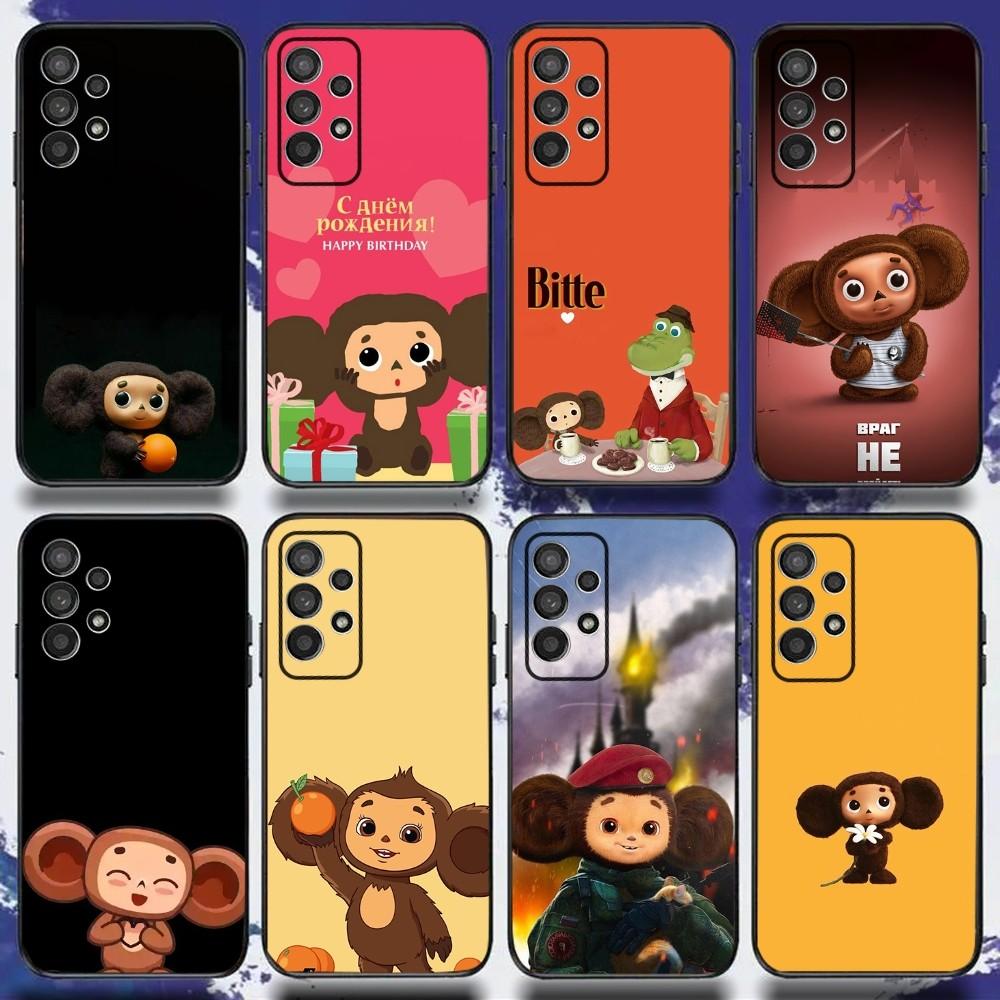 C-Cheburashka Phone Case For Samsung S24,S21,S22,S23,S30,Ultra,S20,Plus,Fe,Lite,Note,10,9,5G Black Soft Cover