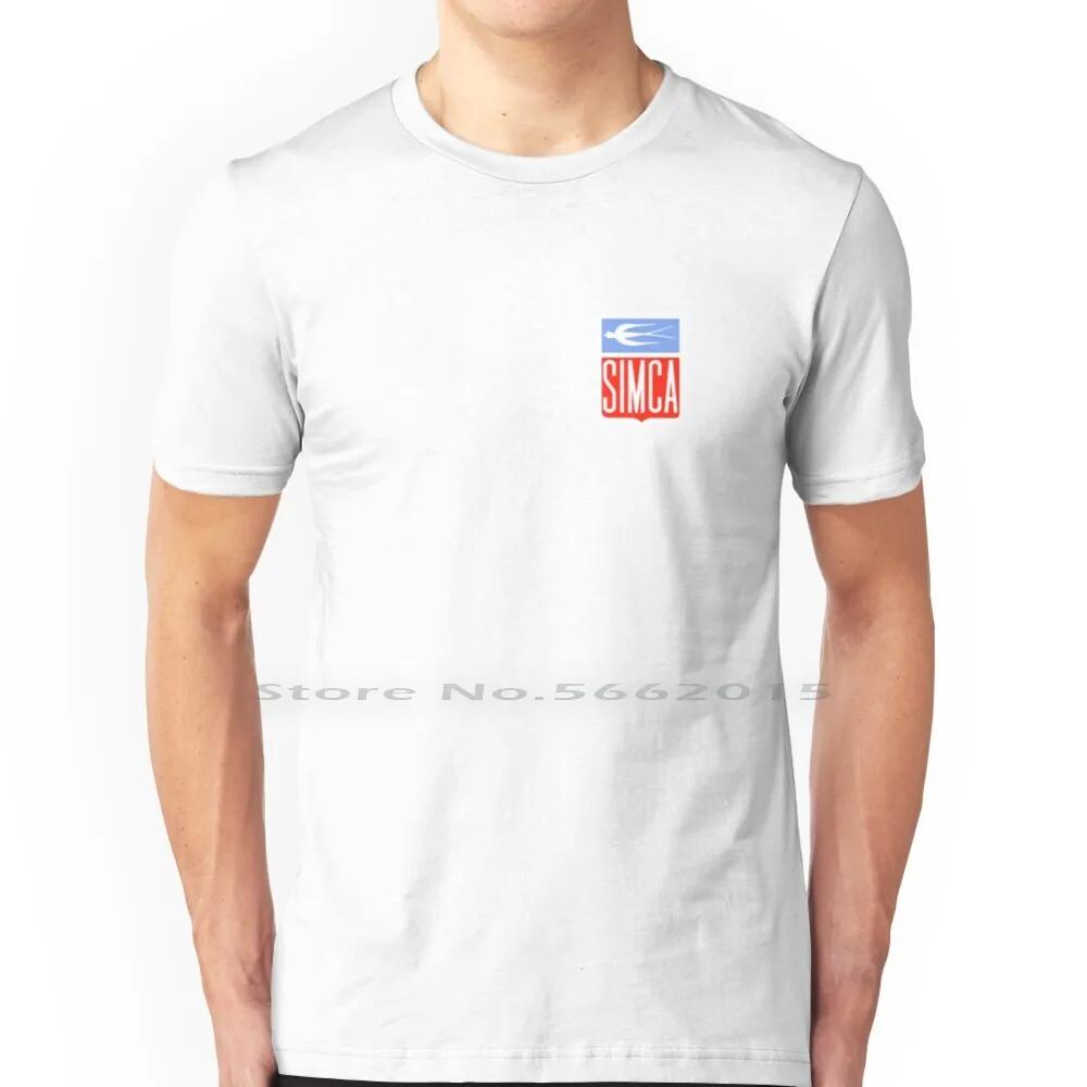 Simca-Emblem T Shirt 100% Cotton Simca Logo Emblem France Car French Classic Historic Old Europe Talbot Short Long Sleeve Tee