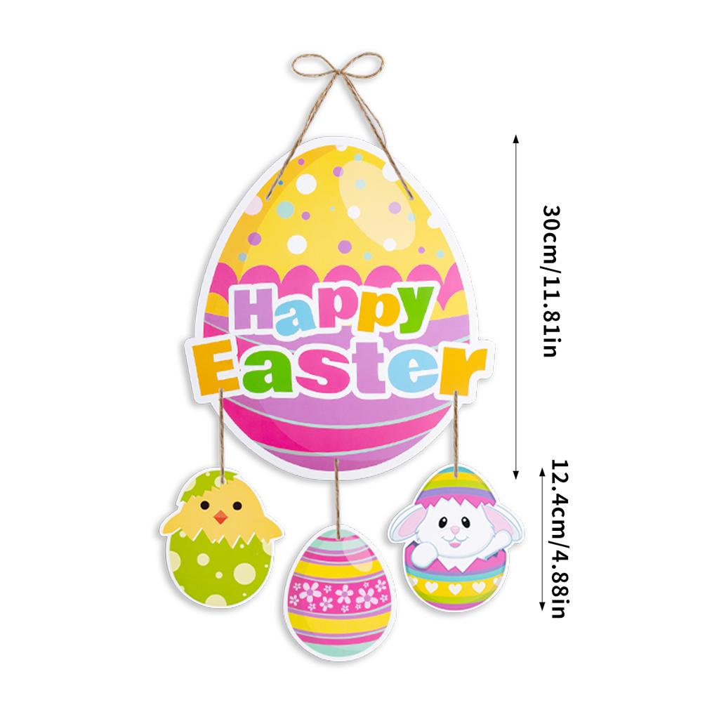 Happy Easter Decor Door Pendant Paper Rabbit Egg carrot Welcome Sign Hanging Ornament Easter egg hunt Spring Party Wall decor