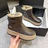Snøstøvler dame nye vinter fløyel fortykket korte støvletter varme tykksåle høydeøkende sklisikre varme bomullssko