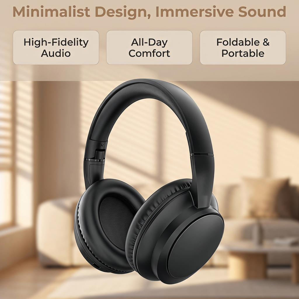 Wireless Headphones Bluetooth 5.4 Earphones Foldable Gaming Headset Sport Headphone with Mic Music Earbuds