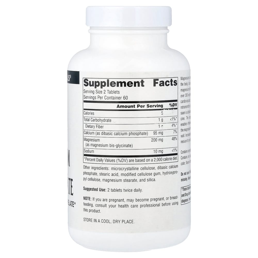 Source Naturals Hořčík Bisglycinát, 120 tablet