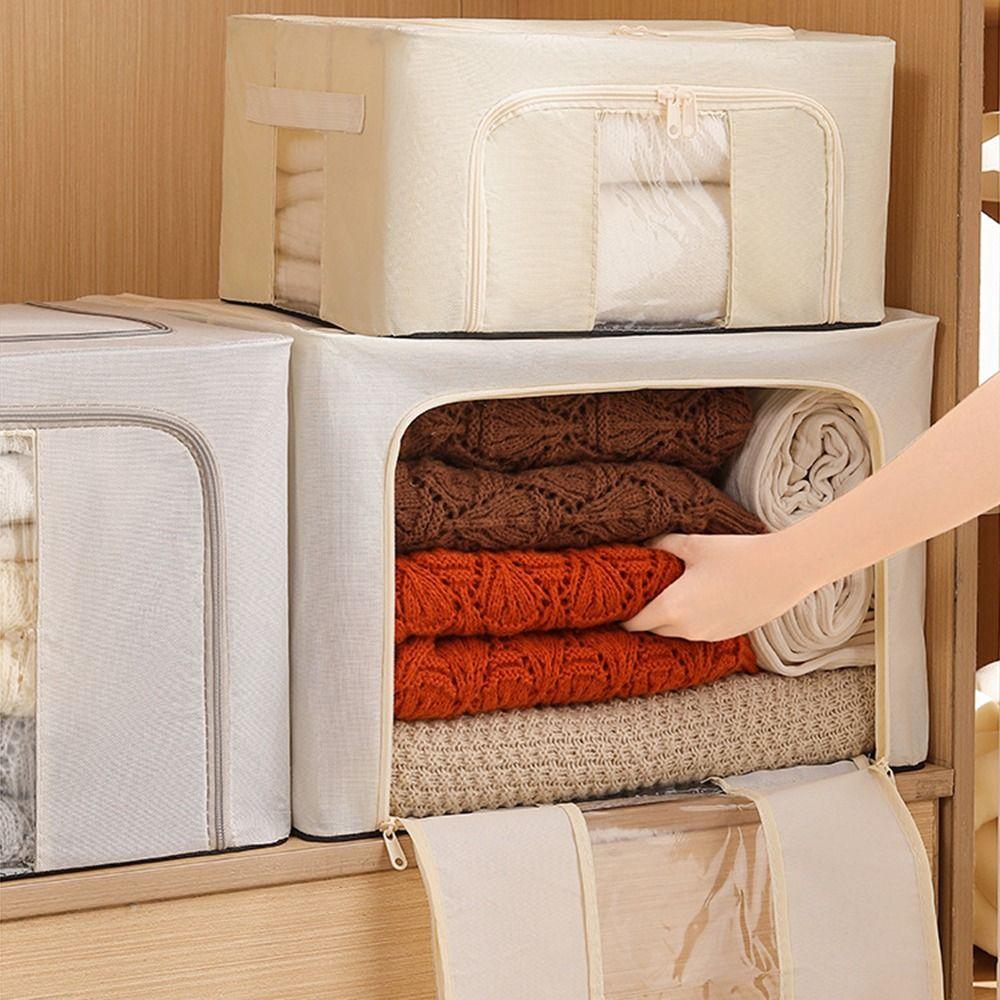 Stackable Closet Clothing Organizer Large Capacity Toy Storage Bins Fabric Storage Box  Living Room