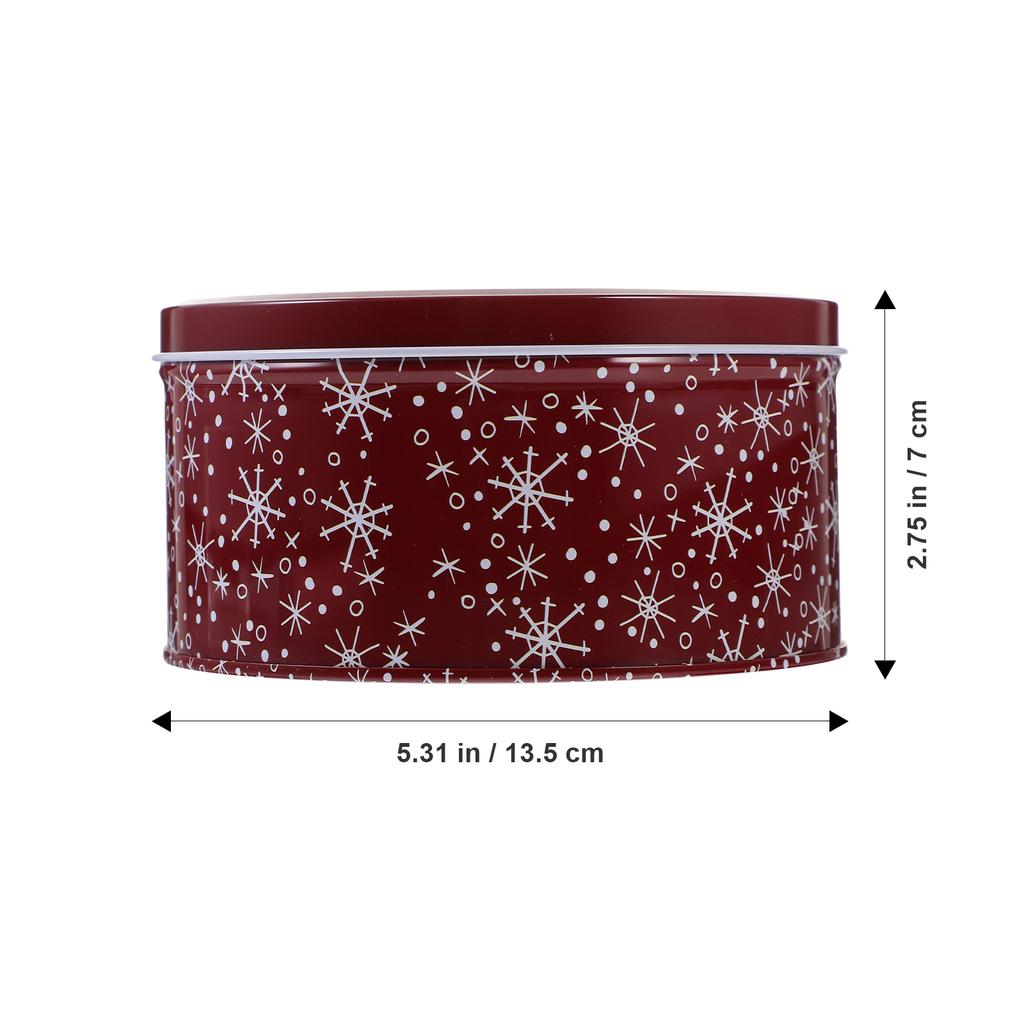 Christmas Biscuit Box Tinplate Candy Container with Lid Holiday Gift Storage Tin Xmas Party Decoration Sweet Treat Case Metal