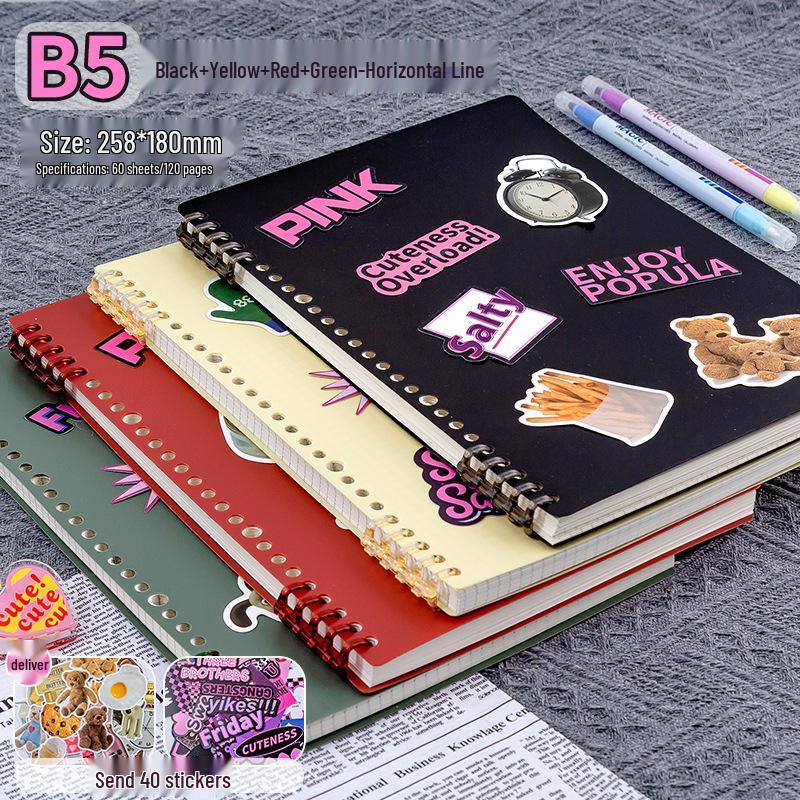 Ergonomic, High-value Loose-leaf Notebook with Detachable Binder; Suitable for High School and Junior High Students.