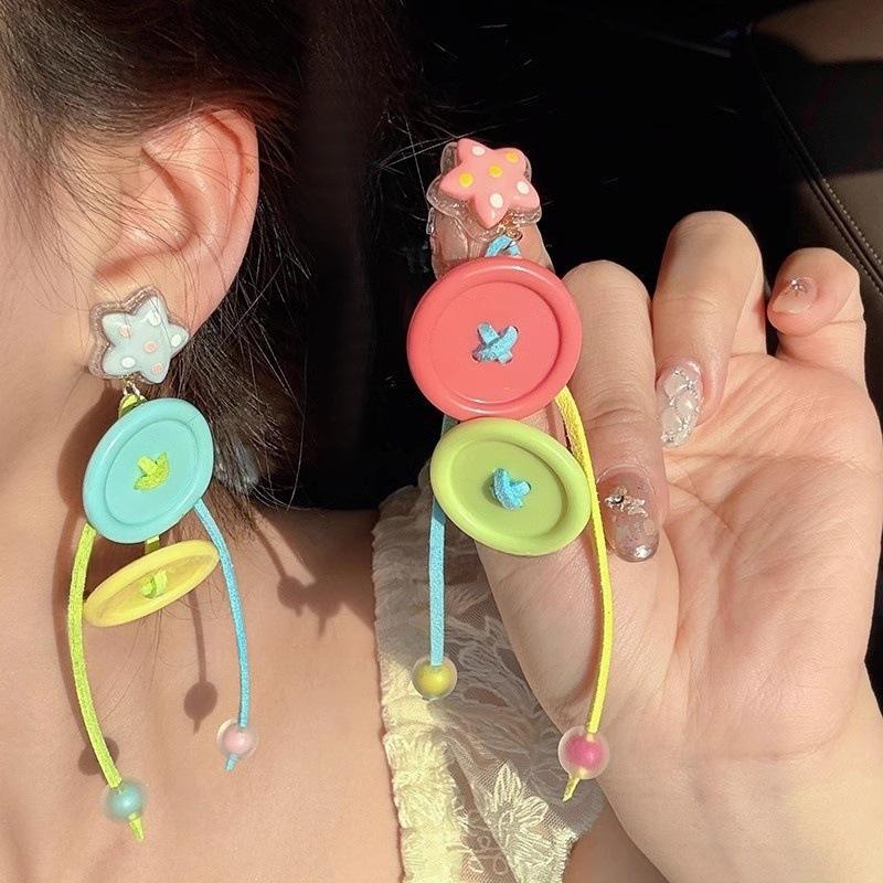 Summer Colorful Unique Dopamine Design Drop Dangle Earrings For Women Fashion Jewelry Accessories